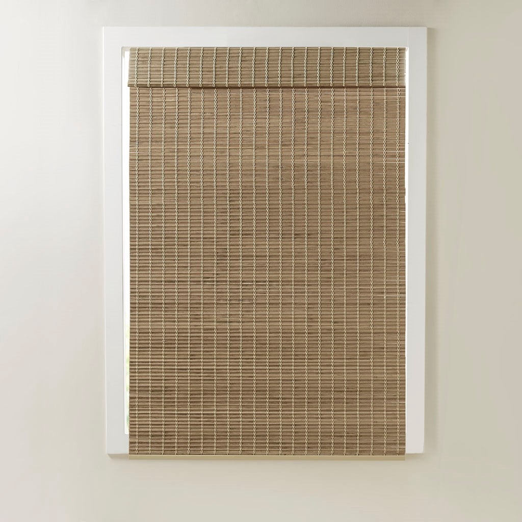MAYEERTY Bamboo Light Filtering Privacy Roman Window Shade, Natural, 64" L x 31" W