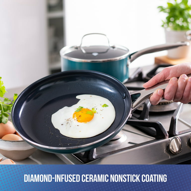 Blue Diamond Cookware Diamond Infused Ceramic Nonstick 11 Frying Pan  Skillet, Induction, PFAS-Free, Dishwasher Safe, Oven Safe, Blue