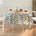 thumbnail image 3 of Round Tablecloth 140cm Cotton and Linen Fabric Simple Twill Tablecloth Nordic Style Stain-Proof Wrinkle-Resistant Decoration for Kitchen Dining Table (Colorful, Diameter 140cm), 3 of 5
