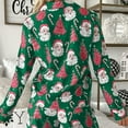 thumbnail image 6 of Pajama Sets for Women 2 Piece Christmas Santa Printed V Neck Button Long Sleeve Matching Pants Set Women Pjs Sets,Green,XXL, 6 of 7