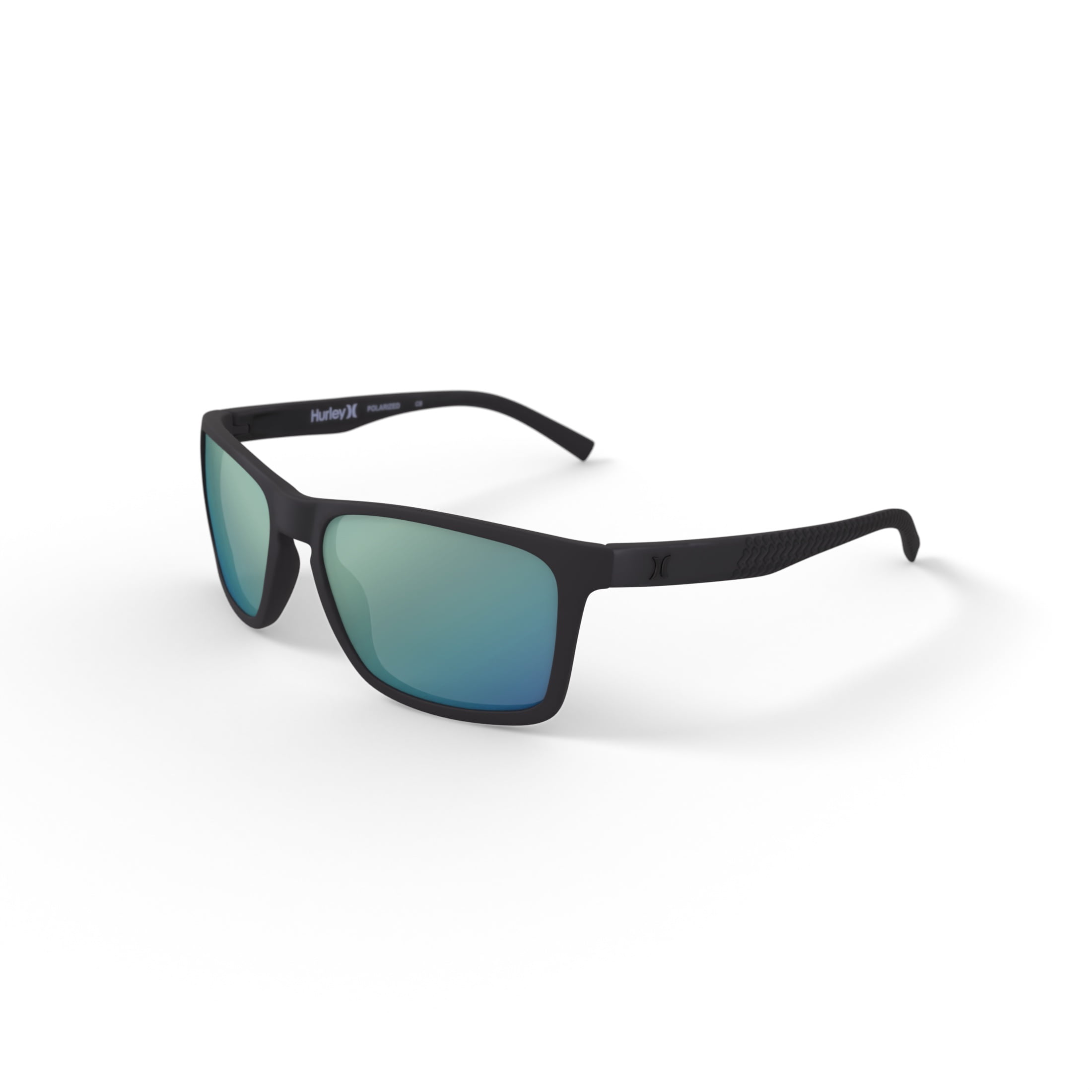 Hurley Men's Rx'able Sport Polarized Sunglasses, HSM3008PWM Riptide, Black, 56-18-135, with Case