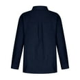thumbnail image 4 of Women's Plus Size Shirt Casual Cotton Linen Top Button down Lapel Long Sleeve Work Dressy Shirts, 4 of 8
