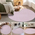 thumbnail image 6 of Purple Striped Large Area Rugs for Bedroom Living Room, Soft Non Slip Carpet Bedside Rug, Modern Simple Farmhouse Beige Vintage Round Floor Cover Kitchen Accent Rug 5' for Dining Room/Office, 6 of 9
