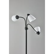 Mainstays Classic 68 Black Finish 3 Head Adjustable Floor Lamp with White Plastic Shades, Young Adult, Adult use.
