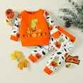 thumbnail image 2 of Tiny Cutey Toddler Baby Boy Girl Halloween Clothes Outfit Pumpkin Long Sleeve Sweatshirt Tops Pants Set,18-24M, 2 of 6