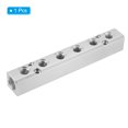 thumbnail image 3 of Uxcell 6 Way 8 Port Air Manifold, G1/2" G1/4" Air Hose Inline Air Manifold, Silver, 3 of 6