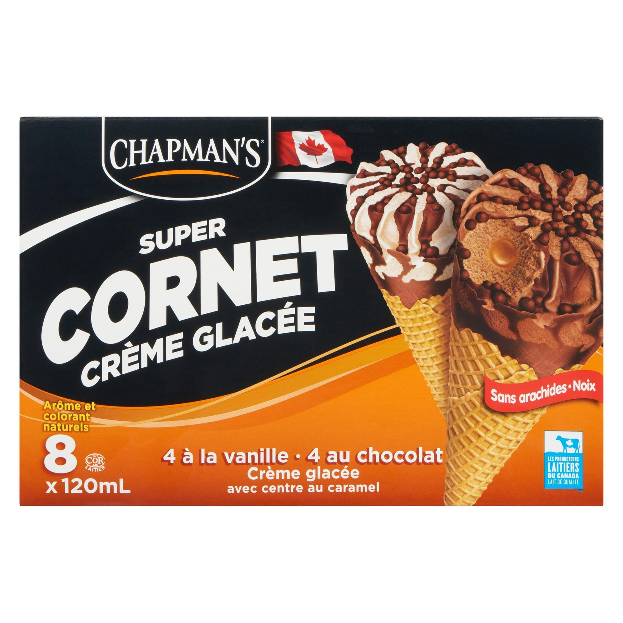 Chapman's Super Caramel Centre Ice Cream Cone in a Box 8 x 120 ml