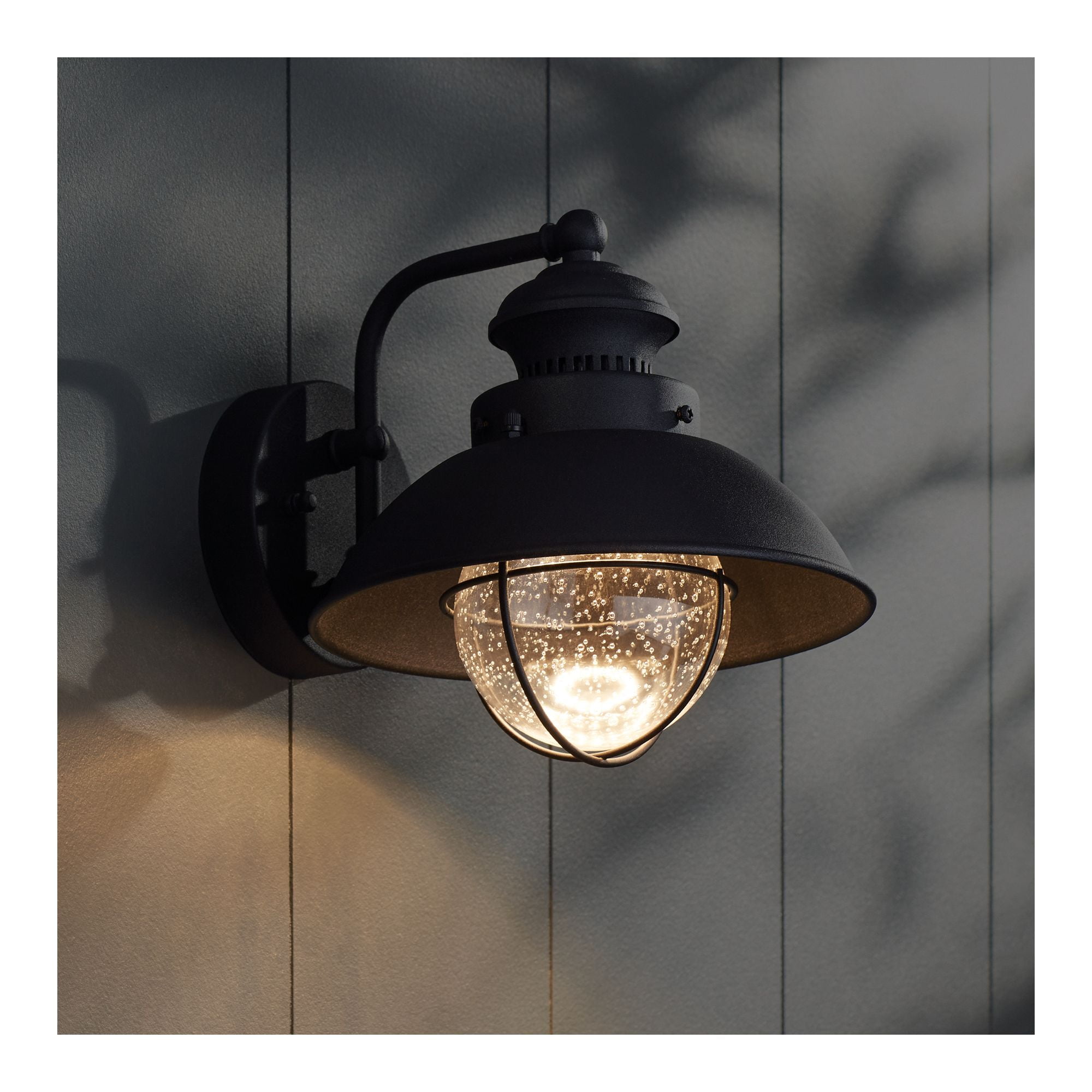 John Timberland Fordham Rustic Industrial Outdoor Wall Light Fixture Black LED 8" Seedy Glass for Post Exterior Barn Deck House Porch Yard Patio Home