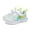 Green, variant on Little Girls Rainbow Knit Athletic Sneakers Hook and Loop Running Shoes Multicolor Size:7-8 Years