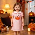 thumbnail image 2 of WXFAZCVU Toddler Girl Halloween Dress Cute Pumpkin Printed Short Sleeved Dress Going Out Size 18-24 Months, 2 of 5