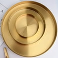 thumbnail image 7 of Large Round Gold Serving Tray 30CM/12 Inch Decorative Vanity Tray Jewelry Makeup Organizer Bar Tray Serving Tray for Coffee, Tea, Drinks, Candle, Wine, Tableware, Perfume Room Decor, 7 of 7
