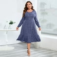 thumbnail image 2 of Womens Plus Size Ribbed Knit Sweater Dress Long Sleeve Stretchy Comfy Casual Fall Dress With Pockets, 2 of 5
