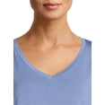 thumbnail image 4 of Time and Tru Women's Short Sleeve V-Neck Tunic T-Shirt, 4 of 5
