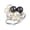 Black-White, variant on Cluster White-Pink Pearl Grape Cubic Zirconia .925 Silver Ring-5