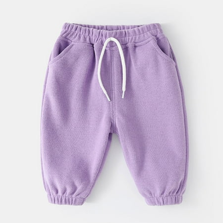 

Cathalem Loose Ripped Sweatpants Toddler Children Kids Infant Baby Boys Girls Solid Pants Trousers Outfits Baby Sweatpants Pants Purple 3-4 Years