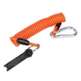 thumbnail image 2 of Emlimny Trailer Brake Away Cable, 6ft High Rebound Spring Emergency Safety Cable Strap with Pin and Carabiner Wire Coiled Breakaway Switch for RV Camper Boat Trailer Towing Accessories, 2 of 7