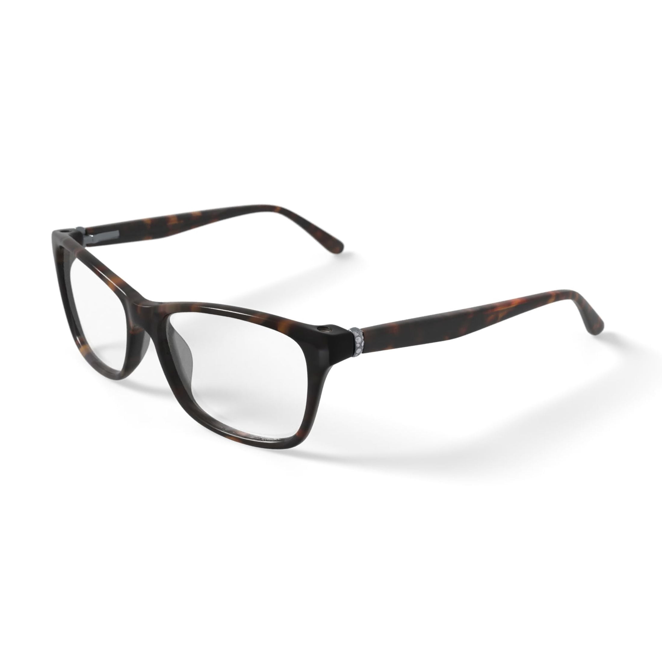 EasyClip Women's EC3321 Square Prescription Eyeglasses with Case, Brown Tortoise