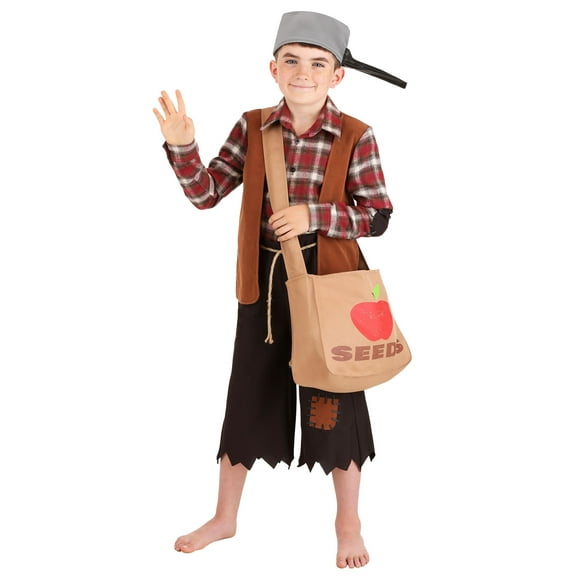 FUN Costumes Johnny Appleseed Fancy-Dress Costume for Boys with Foam-Backed Hat for Ages 4-6, Boys 4T