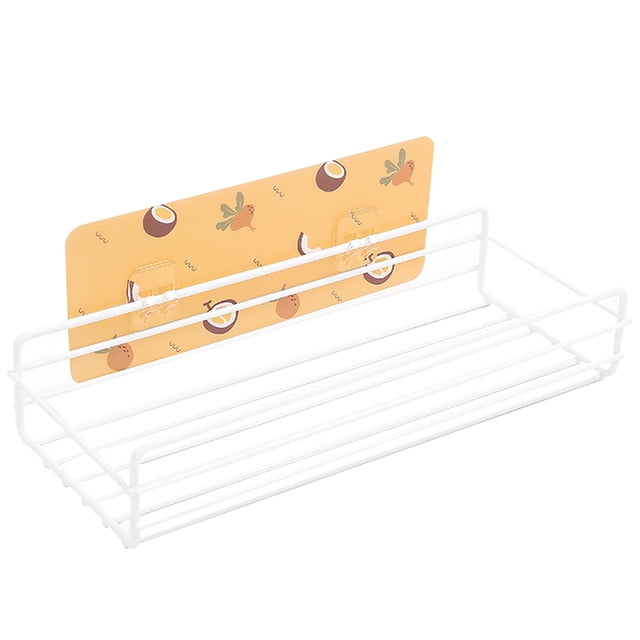 Estante de almacenamiento para baño Organizador de esquina Inodoro Cocina Colgante de pared Estante de hierro sin taladrar, Amarillo Methold HA001359-01B