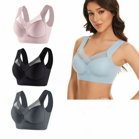 GZWYHT Wireless Bras Clearance Bralettes for Women Large Strapless Lace Tank Top Underwear Thin Side Fold Side Breast Gather Adjustable Bra 2 Or 3 Set Bras for Women Lace Bralette Push Up Bra S 3XL