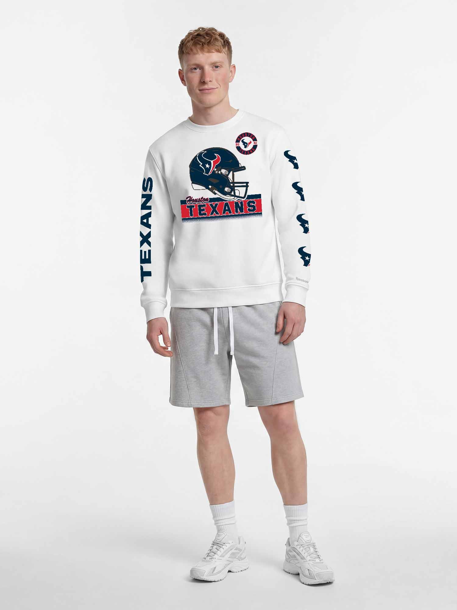 Houston Texans Reebok Mens White Crew Sweatshirt