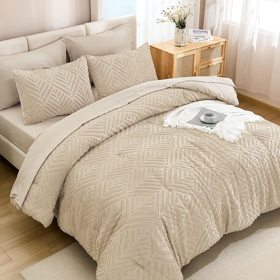 7 Pieces   Comforter Set Bedding Comforter Sets, Tufted Lightweight Fluffy Bed Set with Comforter, Sheets, Pillowcases & Shams for All Season