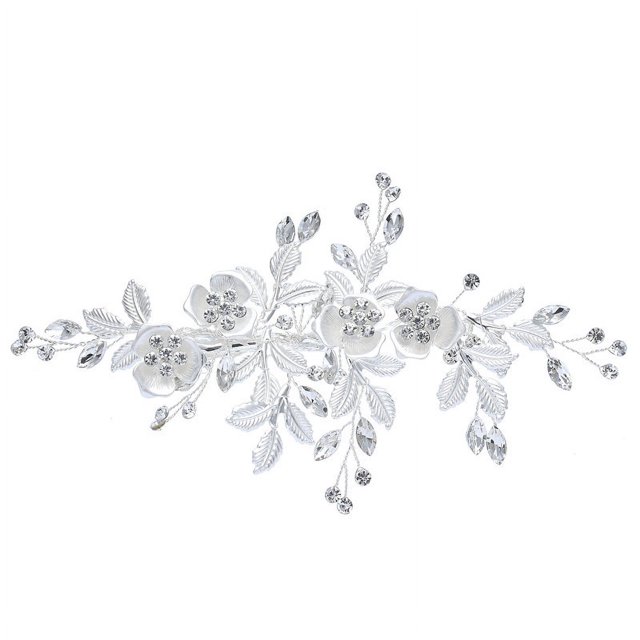 RV Accesorios para el cabello de novia, tocado, peine con inserción de aleación, peine para el cabello hecho a mano con perlas, disco de diamantes de imitación, accesorios para el cabello para vestido de novia (plata) BRILLAR Rojo Verde