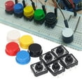 thumbnail image 4 of Interruptor de Botón Presión, flexible 12x12x7.3 mm 4 pin tacto empuje botón interruptor de 25 pc set de acero inoxidable ABS para bricolaje, 4 of 7