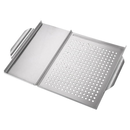 

Stainless Steel Grill Topper Grid Durable Grill Pans for Oven Camping Baking