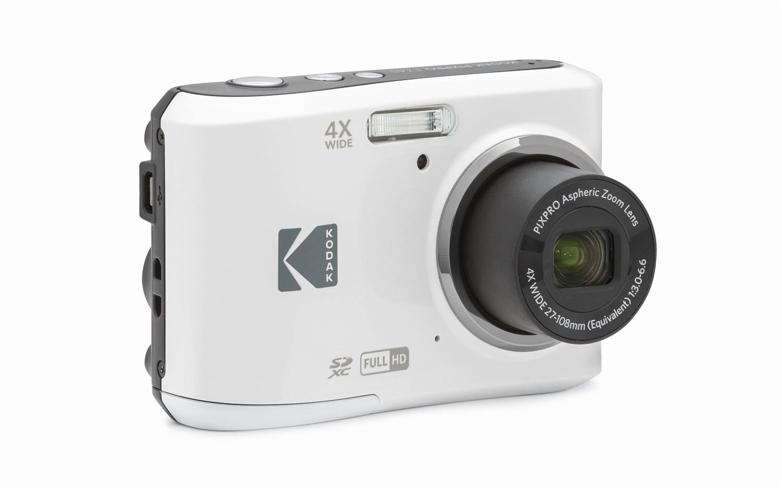 Kodak PIXPRO FZ45 Easy Photo Bundle: White Digital Camera, 64GB SD