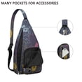 thumbnail image 2 of Watercolor Flower Sling Bag - Soft Botanical Garden Print, Multi-Functional Shoulder Pack, 2 of 4