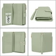 thumbnail image 3 of UTO Wallets for Women Vegan Leather RFID Blocking Trifold Purse Card Holder Ladies Clutch Phone Wristlet(Light Green), 3 of 7