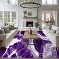 thumbnail image 3 of Abstract Marble Texture Large Area Rugs 8x10 ft White Dark Purple Cracke Rock Washable Rug Non Slip Indoor Carpet Absorbent Floor Mat for Living Room Bedroom Dining Room, 3 of 9
