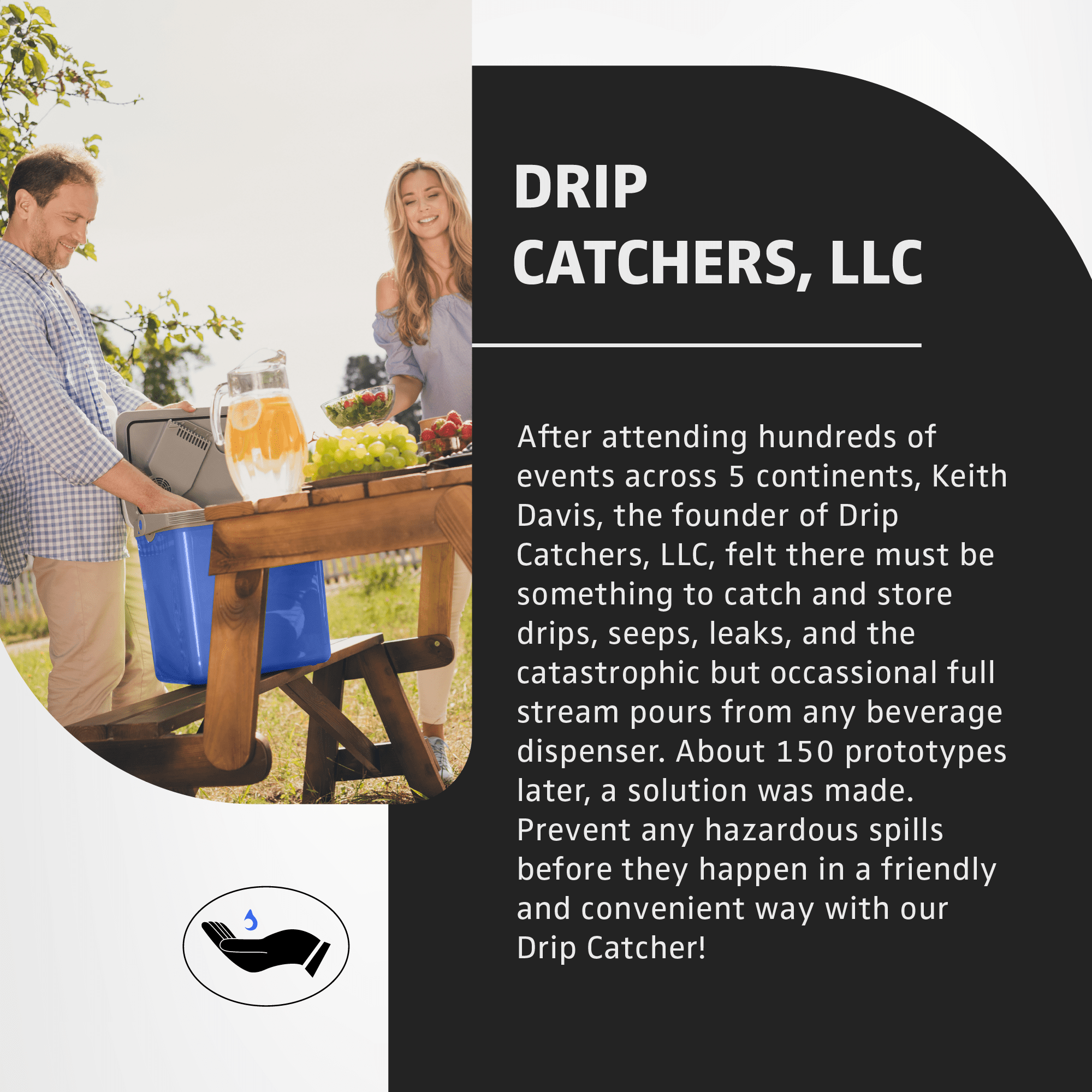 Drip Catcher Tray Beverage Cooler with Drain Hose Black 3 Cup