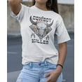 thumbnail image 3 of Oversized Western Shirt Graphic Tee for Women Vintage Boho Chic Aesthetic Comfort Colors Cowgirl Retro Rodeo Country Music Concert Festival, 3 of 6