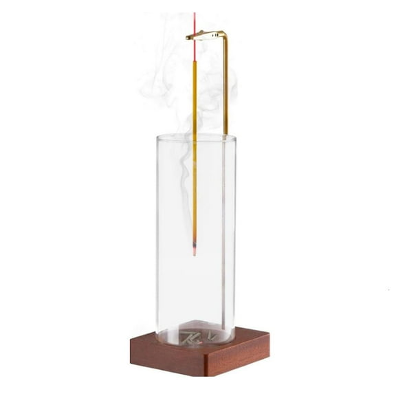 Ciwanning Anti Ashes Flying Incenses Stick Burners Holder with Glass Catcher for Home Decors and Relaxation in Meditations Room