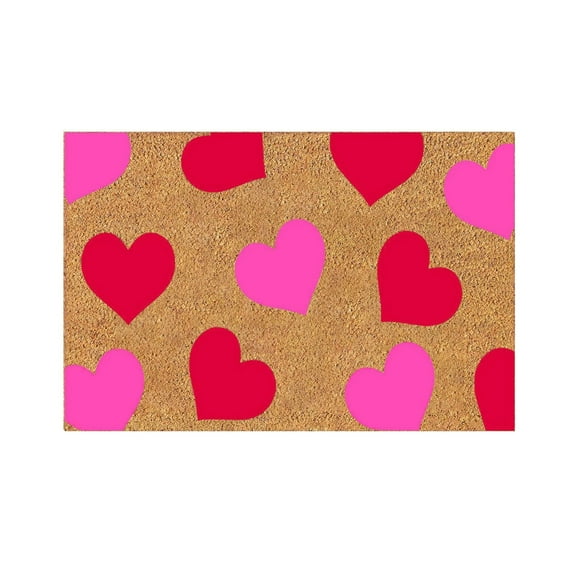 Valentine'S Rug Polyester, Other Home Floor Decoration, Valentine'S Day Floor Mat, Polyester Holiday Welcome Door Mat Non Slip Absorbent Rug for Home Decor Hot Pink