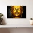 thumbnail image 2 of Elephant Stock Large Buddha Face Wall Art - Horizontal Canvas Wall Art - Living Room Wall Decor - Photography Religion And Spirituality Canvas - Black And Gray Decor - 12" x 8", 2 of 8