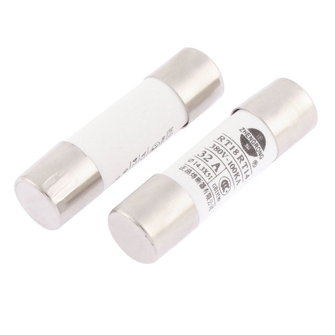 RT18 RT14 14.3 x 51mm Cylindrical Ceramic Fuses Links 380V 32A 2Pcs