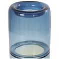 thumbnail image 5 of DecMode 13" Handmade Ombre Blue Glass Vase with Yellow Base, 5 of 9
