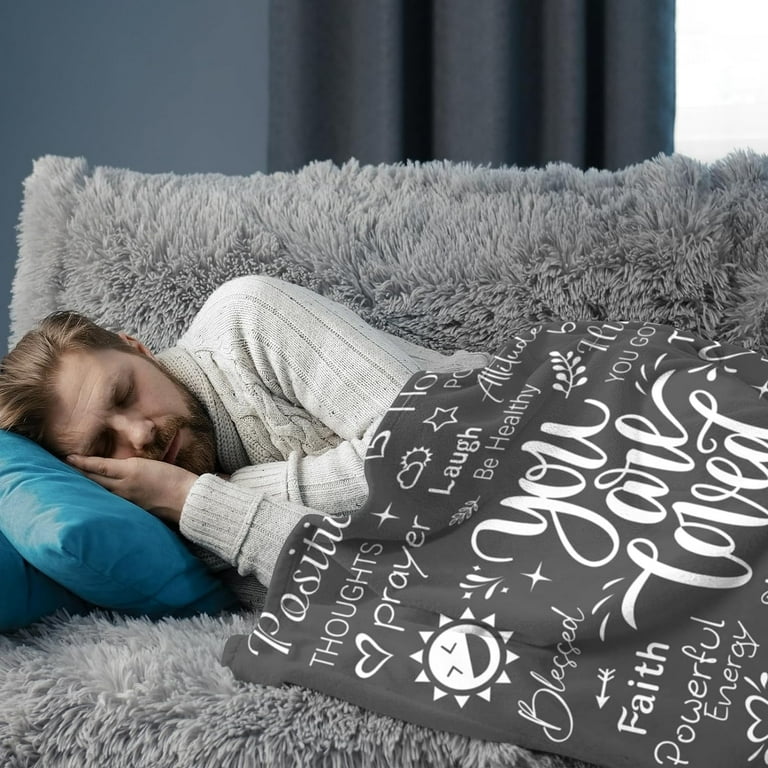Hug Blanket Strength Courage Super Warm Hugs Get Well Gift Blanket Plush Healing Thoughts Positive Energy Love Hope Blanket Cancer Support Gift for