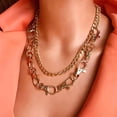 thumbnail image 2 of Collier Ras-du-Cou à Double Couche pour Femmes, Mode Punk, Chaîne Épaisse, Collier Hip-Hop, 2 of 10