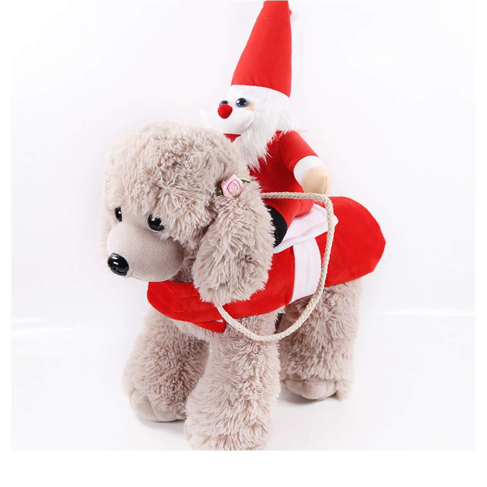 Peroptimist Dog Santa Claus Riding Christmas Costume Funny Pet Cowboy Rider Horse Designed Dogs ...