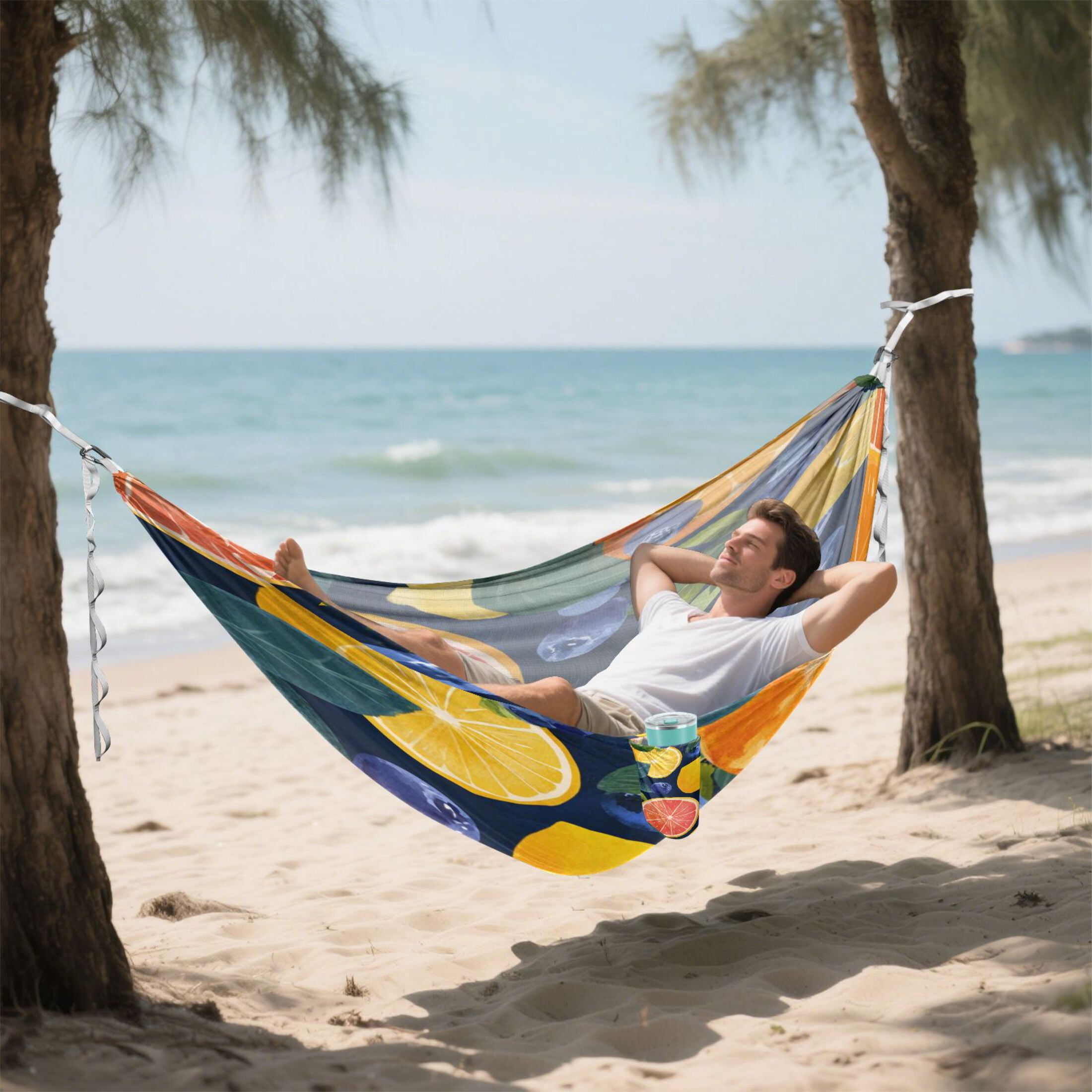 Hanging Hammock Portable Travel Camping For Outdooor Beach Camping Hiking Oranges Lemons & Grapefruits