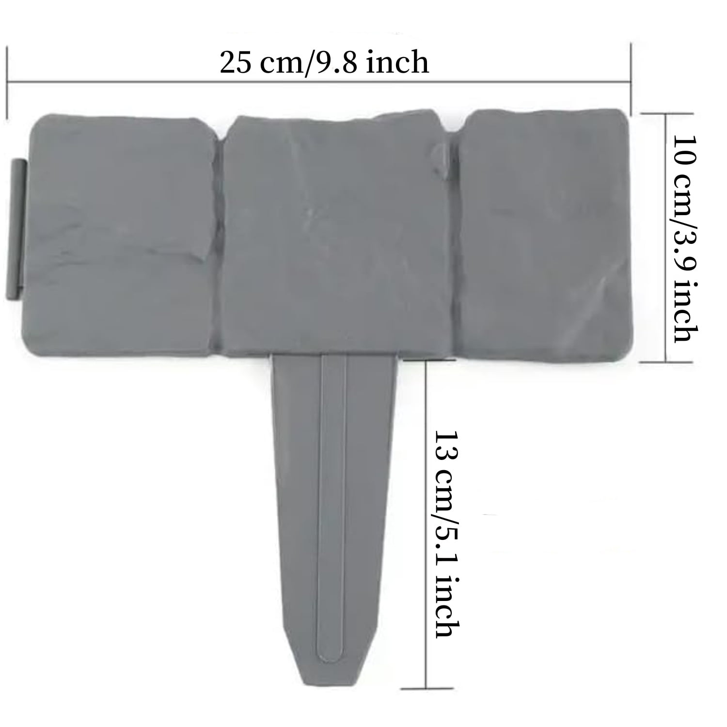 Topboutique 10 Pcs Landscape Edging Border,Garden Edging,No Dig Plastic Stone Effect Edging for Landscaping,Flower Bed Edging for Flower Beds/Gardens/Lawns/Patios/DIY Yard Landscaping,Gray