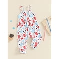 thumbnail image 3 of Musuos Toddler Girls Independence Day Jumpsuit 6M 12M 18M 24M 3Y Sleeveless Stars Popsicle Print Summer Romper, 3 of 8