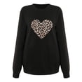 thumbnail image 5 of EQWLJWE Women Plus Fleece Long-Sleeved Sweater Casual Fashion Leopard Print Love Hoodies Tops, 5 of 5