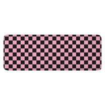 Black and Pink Checkerboard Pattern Kitchen Rug Mat,Kitchen Runner Rugs Non Skid Washable,Decorative Kitchen Floor Mats for Kitchen,Sink,Laundry,17"x47.2"
