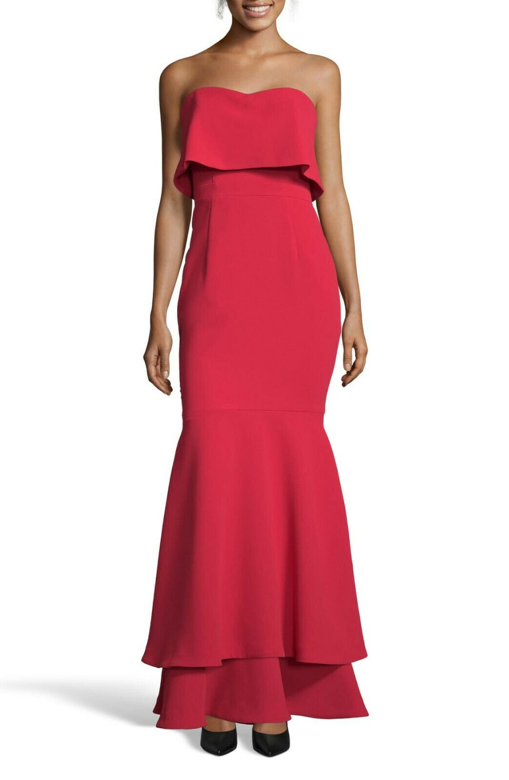 xscape strapless popover evening gown