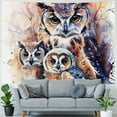 thumbnail image 4 of Orinice Owls Watercolor Fantasy Art Tapestry Wall Hanging Unique Style Graphic Tapestries for Home Wall Decor Living Room Bedroom Dorm 50x40inch, 4 of 6